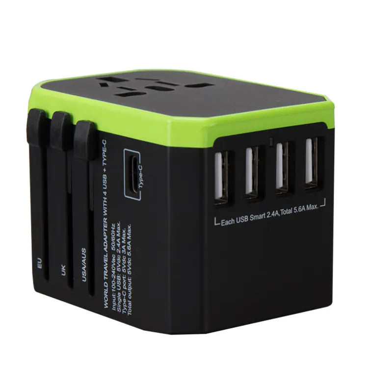 Universal Travel Adapter with 4 USB and Type-C Ports