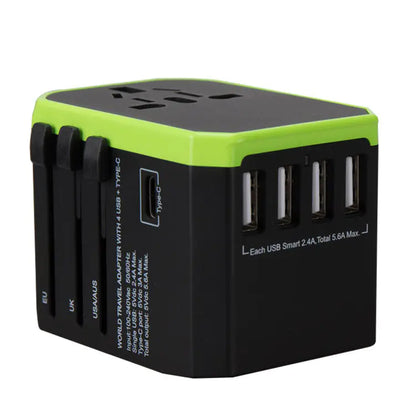 Universal Travel Adapter with 4 USB and Type-C Ports